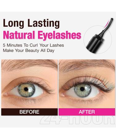Chowu Heated Eyelash Curler 10S Quick Heated Lash Curler Long Lasting Electric Eyelash Curler 4 Modes Portable USB Lash Curler with LED Black - Buy Online on GoSupps.com