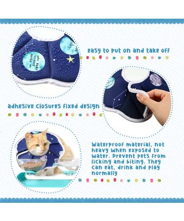 Adjustable Soft Cat Cone Collar | Starry Sky Blue | Postoperative Recovery and Waterproof Protection | Comfortable for Cats, Kittens, Dogs, Rabbits | Small Size - Buy Online on GoSupps.com