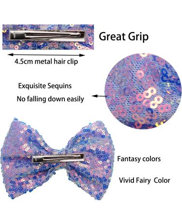 15 Pack of 5 Inch Sparkly Sequins Hair Bows for Baby Girls, Toddlers, and Kids - Perfect for Parties and Festivals - Buy Online on GoSupps.com