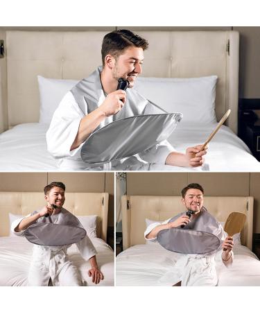 MENFENG Hair & Beard Bib - Beard Hair Catcher for Sink with Two Hooks - Family's Beard Apron for Shaving & Hair Clippings - Keep Hair Off Clothes and Floor - Latest Grey Design - Buy Online on GoSupps.com
