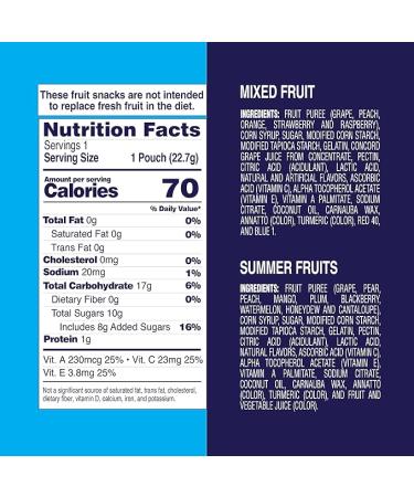 Welch's Fruit Snacks Mixed Fruit & Summer Fruits Bulk Variety Pack Perfect for School Lunches Gluten Free 0.8 oz Individual Single Serve Bags (Pack of 60) - Buy Online on GoSupps.com