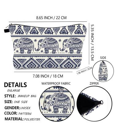 Elephant Print Makeup Bag - Small Travel Cosmetic Organizer for Women - Waterproof Toiletry Storage - Buy Online on GoSupps.com