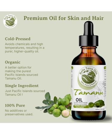 Bella Terra Oils - Organic Tamanu Oil 8 oz - Treasure Chest of Skin Nourishment High in Vitamin E & Fatty Acids Enhance Your Skin's Natural Glow 8 Fl Oz (Pack of 1) - Buy Online on GoSupps.com
