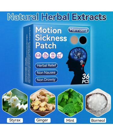 Hannaera Motion Sickness Patches 36ct - Non-Drowsy Herbal Relief for Cruise & Sea Nausea Behind the Ear - Buy Online on GoSupps.com