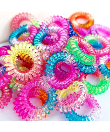 40 Pcs Spiral Plastic Hair Ties for Women & Girls - Clear, No Damage Coil Hair Ties for Thick Hair - Elastic & Small - Buy Online on GoSupps.com