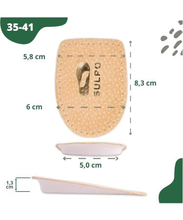 SULPO Leather Heel Cushion with Latex Foam - Comfort Inserts (2 Pairs) - Beige Sizes 35-46 (35-41) | International Shipping - Buy Online on GoSupps.com