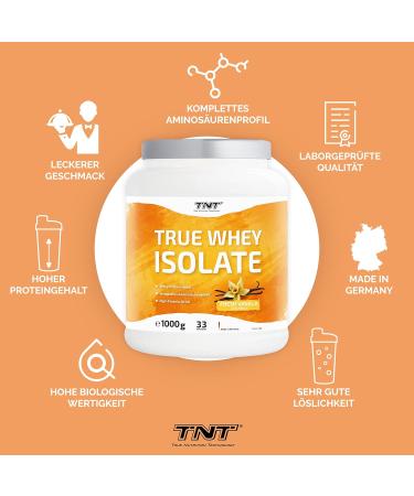 Buy TNT True Whey Protein Isolate Powder (1kg) - Delicious Vanilla Protein Shake with Great Solubility - International Shipping Available - Buy Online on GoSupps.com
