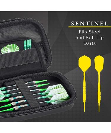 Casemaster Sentinel Dart Case - Holds 6 Darts and Accessories - Black - Buy Online on GoSupps.com