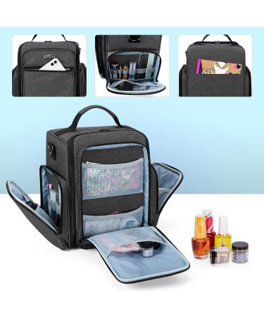 BAFASO Nail Polish Organizer: Holds 48 Bottles, with Lamp & Pouches - Black - Buy Online on GoSupps.com