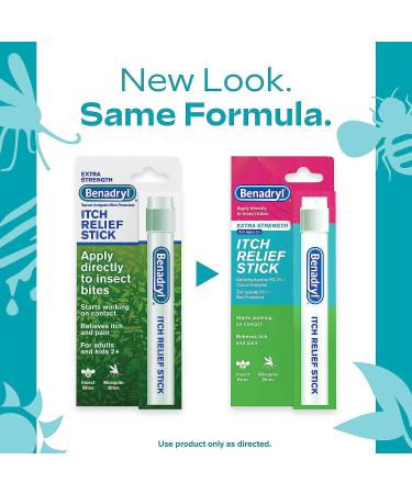 Benadryl Extra Strength Itch Relief Stick 0.47 fl. oz - Fast Relief for Outdoor Itches & Pain with Diphenhydramine & Zinc Acetate - Buy Online on GoSupps.com