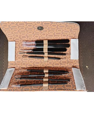 Blackhead Acne Remover Kit - 9pcs Stainless Steel Extractor Set for Blackhead, Whitehead, Acne, Pimples - Aooher - Buy Online on GoSupps.com