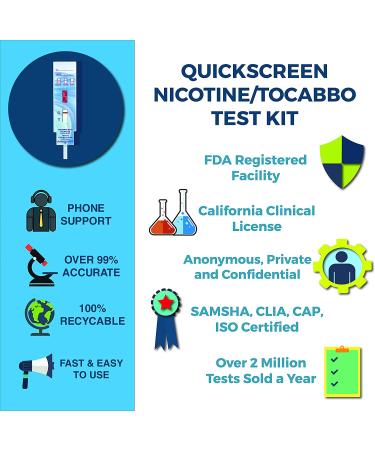 QuickScreen Nicotine Tobacco COT Test Kit - 10 Count Pack of 1 - Buy Online on GoSupps.com