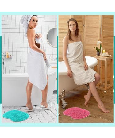 Rtteri Silicone Shower Foot Scrubber Set - Exfoliating Massager & Back Washer with Non-Slip Suction Cups - Pink/Green - For Men and Women - Buy Online on GoSupps.com