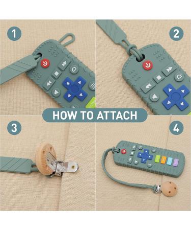 Pacifier Clip Holder + TV Remote Teether Chew Toy for Toddlers - BPA Free, Black - Buy Online on GoSupps.com