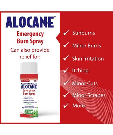 ALOCANE Emergency Burn Spray - 4% Lidocaine Max Strength for Fast Pain & Itch Relief - 4oz - Buy Online on GoSupps.com
