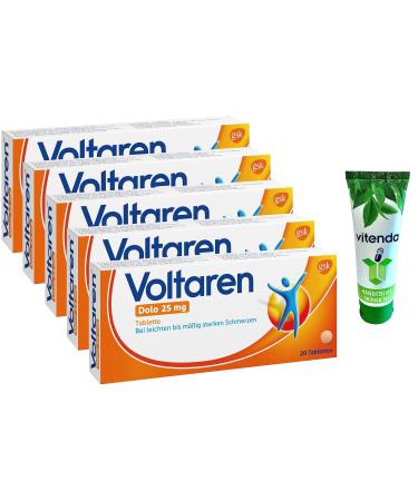 Voltaren Dolo 25 mg 5x20 tablets including a hand cream from vitenda - for muscle and back pain 100