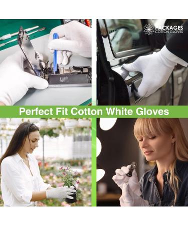 PACKAGES 4 Pairs Moisturizing Gloves Cotton Gloves for Eczema and Dry Hands Breathable Washable White Cotton Gloves Overnight Bed time Gloves Medium Size(4 Pairs) - Buy Online on GoSupps.com
