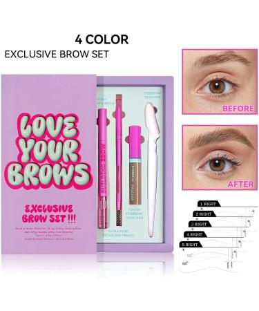  Opilroyn Eyebrow makeup kit eyebrow pencil kit - Waterproof and shatterproof eye makeup - Makeup kit with eyebrow swatch mascara eyebrow cream eyebrow trimmer - Buy Online on GoSupps.com