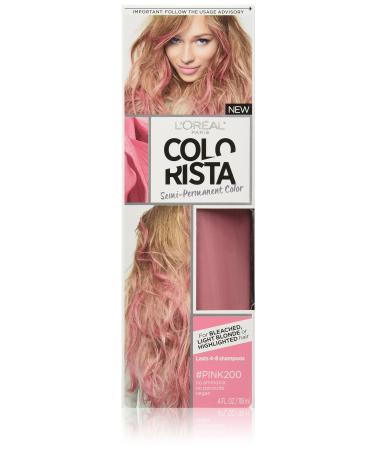 L'Oreal Paris Colorista Semi-Permanent Hair Color for Light Bleached or Blondes  Pink