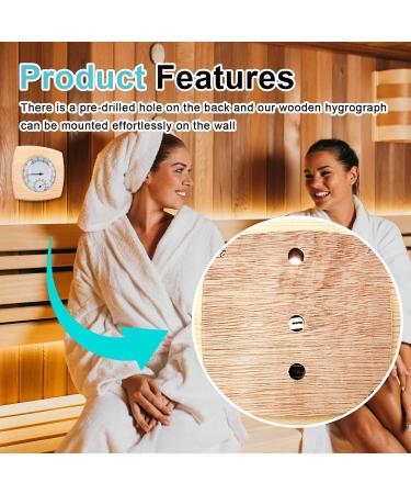 2 in 1 Sauna Thermometer Hygrometer - Precise Temperature & Humidity Measurement with Rotating Hourglass Design - Buy Online on GoSupps.com