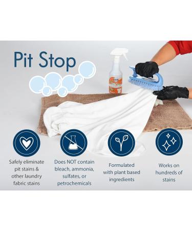Pit Stop - Sweat Stain & Deodorant Stain Remover Multi-Stain & Multi-Purpose Formulated Spray Safe for All Fabrics - 32 Ounces (Quart) 32 Fl Oz (Pack of 1) - Buy Online on GoSupps.com