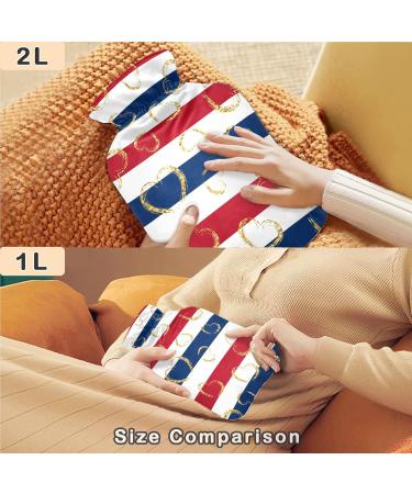 Shop Naanle Red & Blue Tripes Heart Hot Water Bottle - 1L for Heat & Cold Therapy Pain Relief for Hands & Feet - Buy Online on GoSupps.com