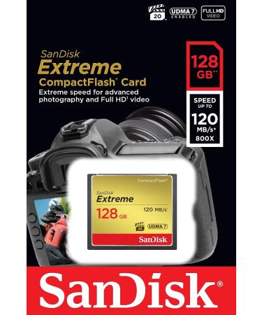 SanDisk 128GB Extreme CompactFlash Memory Card - UDMA 7, 120MB/s Speed - SDCFXSB-128G-G46 - Buy Online on GoSupps.com