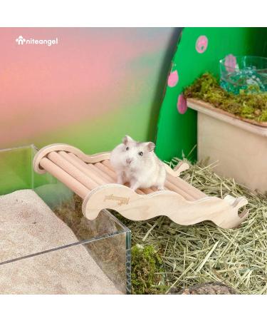 Niteangel Hamster Climbing Toy Wooden Ladder Bridge for Hamsters Gerbils Mice and Small Animals (M) - Buy Online on GoSupps.com