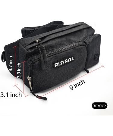 ALTYALTA EZ Dog Walking Bumbag - 6 Pocket Training Treat Pouch with Waste Bag Dispenser, 1.6L, Black Melange - Buy Online on GoSupps.com