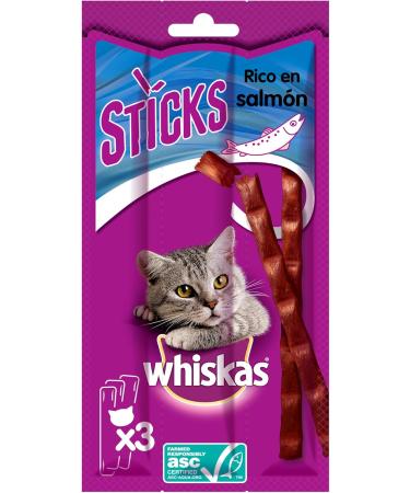 Whiskas Salmon Sticks 28x18g (504g) - Delicious Treats for Cats | International Shipping Available - Buy Online on GoSupps.com
