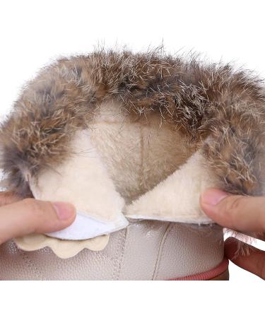 MINBEI Baby Girls Waterproof Winter Snow Boots - Soft Leather Booties for Toddler Girls | 12 UK Child | White - Buy Online on GoSupps.com