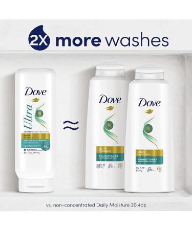 Dove Ultra Daily Moisture Concentrate Conditioner 20 oz - Fast-Detangle, Hydrates Dry Hair, 2X More Washes - Buy Online on GoSupps.com