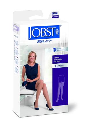 BSN Medical/Jobst 119782 Ultra Sheer Compression Stocking Thigh High 30-40 mmHg Open Toe Natural Large Pair - Buy Online on GoSupps.com