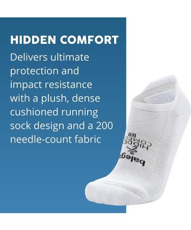 Hidden Comfort No-show Running Socks (4 Pairs) - Men and Women, White, Black, Charcoal, Gray, Medium - Buy Online on GoSupps.com