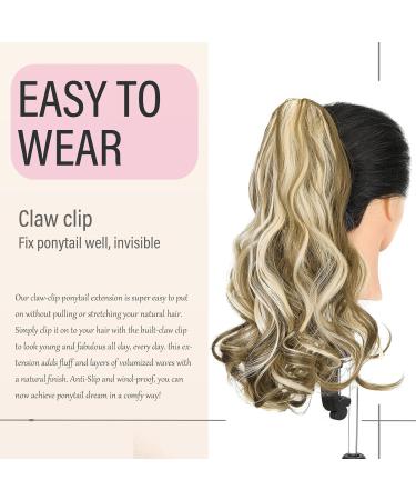 Dcbaboo 18inch Claw Clip in Ponytail Hair Extensions Long Wavy Ponytail Extension Curly Synthetic Pony tails Natural Wave One Piece Hairpiece Fake Ponytail for Women Golden Brown/Bleach Blonde 18 inch 150g Golden Brown/Bleach Blonde - Buy Online on GoSupps.com