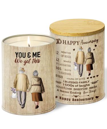 Happy anniversary romantic candle gift wedding anniversary couple gifts for women men before lavender candle candle gift from the woman burning time 50 hours