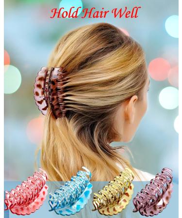 Fiyace Double Hold Hair Clips - 3.15 Inch Double Claw Clips for Thick or Thin Hair - 4PCS Set for Any Hairstyle - Buy Online on GoSupps.com