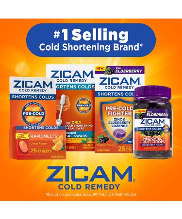 Zicam Cold Remedy RapidMelts Elderberry Citrus Flavor 25 Count - Fast Relief Formula - Buy Online on GoSupps.com
