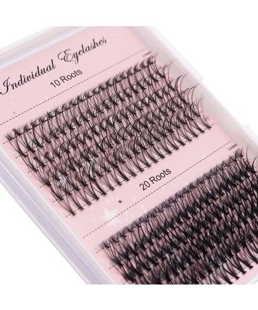 Losha Individual Lashes 10D/20D Mix 16-20mm D Curl Eyelash Extensions - Professional Makeup, 0.1/0.07mm Eye Lash Clusters - Buy Online on GoSupps.com
