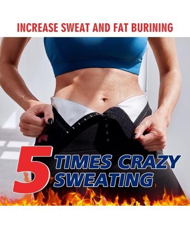 KUMAYES Sauna Leggings Women's High Waist Compression Sweat Pants - Black XL - Buy Online on GoSupps.com