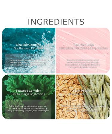 DUEM Cica Salt Signature Cream Korean Skin Care Face Moisturizer with 520 000ppm Centella Guerande Salt & Seaweed 100h Hydration German Derm Tested Excellent 2 fl.oz./60ml - Buy Online on GoSupps.com