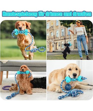 Bestomrogh Dog Toy - Interactive Natural Rubber Kisses with 48cm Long Rope for Teeth Cleaning | Ideal for Small Medium & Large Dogs - Buy Online on GoSupps.com
