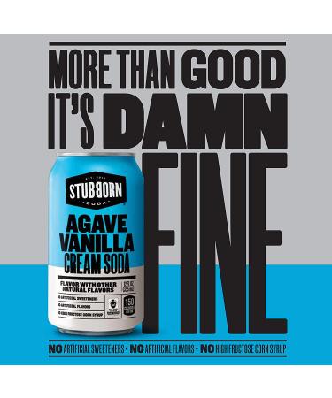 Stubborn Soda Agave Vanilla Cream Soda 12oz Cans (12 Pack) - Delicious Craft Soda - Buy Online on GoSupps.com
