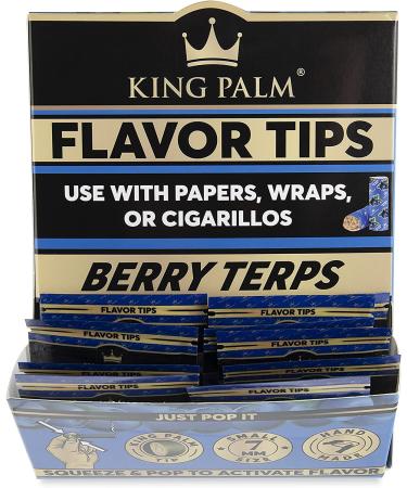 King Palm Berry Terps Filter Tips - 50ct Display | Flavored Pre Rolled Corn Husk Filter Tips - Buy Online on GoSupps.com