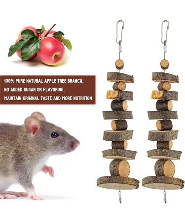 Organic Apple Wood Myive K Toy Tools - 3-Piece Small Animal Snack Toys for Rabbits Guinea Pigs Hamsters & Chinchillas | Natural Teeth Grinders - Buy Online on GoSupps.com