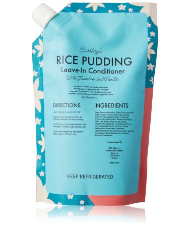 Ecoslay Rice Pudding Leave-In Conditioner for Curly & Dry Damaged Hair - Moisturizer & Detangler Strengthens Fine Hair Men & Women 16oz