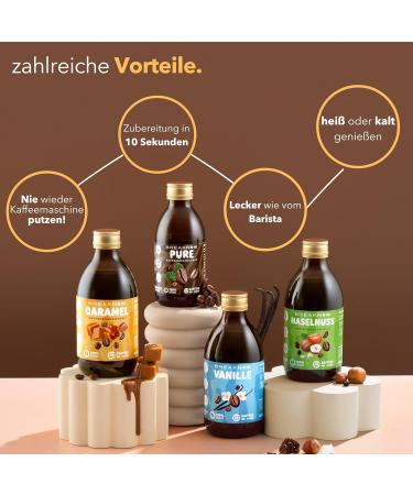 Breaknow Coffee Concentrate | Sugar-Free 100% Arabica Syrup | 30x Portions for Ice Coffee | Quick 10-Second Cold Brew | 200 ml Pure Coffee for Home & On-the-Go - Buy Online on GoSupps.com