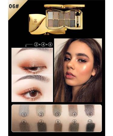 UIFCB Glitter Eyeshadow Palette - 10 Sparkling Colors | Highly Pigmented & Long Lasting Makeup Set in Gold (Type 6) - Buy Online on GoSupps.com