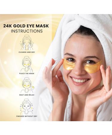 24k Gold Under Eye Patches - 60 Pcs Anti-Aging Eye Mask with Collagen & Hyaluronic Acid for Dark Circles Puffiness & Wrinkles - Refresh Your Skin - Buy Online on GoSupps.com