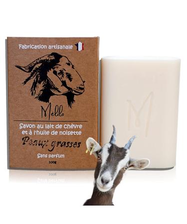 Organic Goat Milk Soap | Handmade in France | Facial Cleansing Mask | Anti-Acne Psoriasis Eczema Treatment for Women Men & Babies | Fragrance-Free with Hazelnut Oil - Buy Online on GoSupps.com